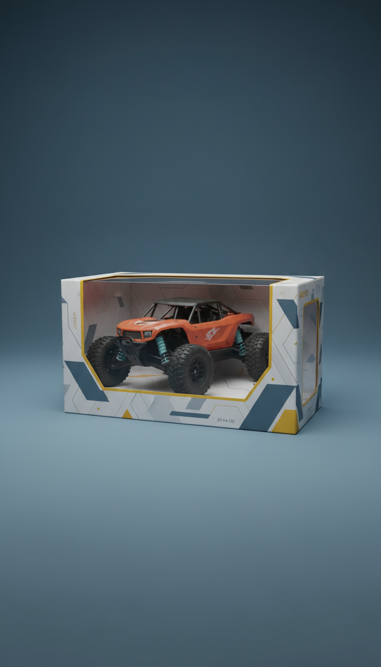 Remote control off-road car with rugged wheels